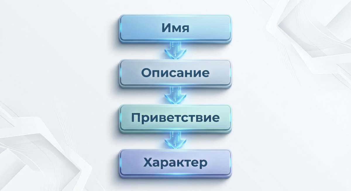 Схема параметров для создания собственного бота в Chai AI