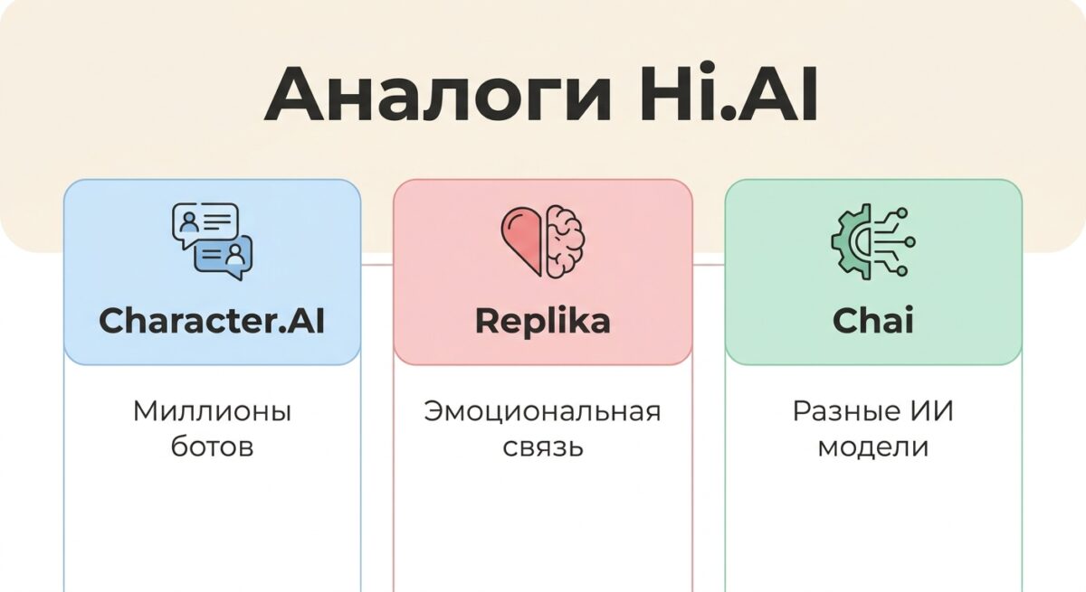 Сравнение популярных аналогов Hi AI для общения