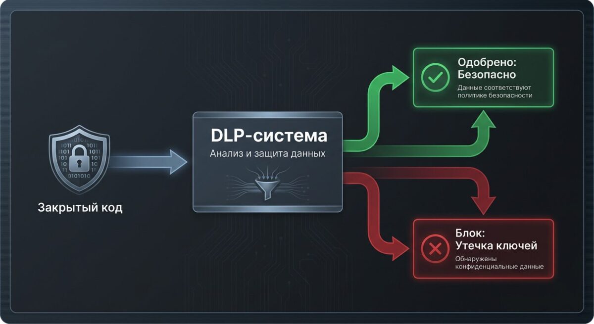 Схема защиты коммерческого кода от утечек