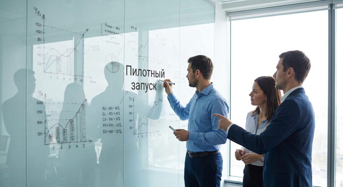 Команда обсуждает пилотный запуск ИИ