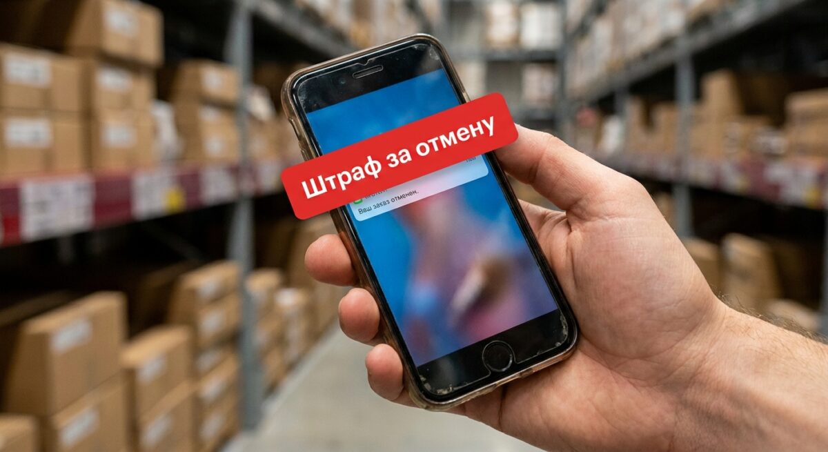 Уведомление о штрафе за отмену заказа из-за оверселлинга