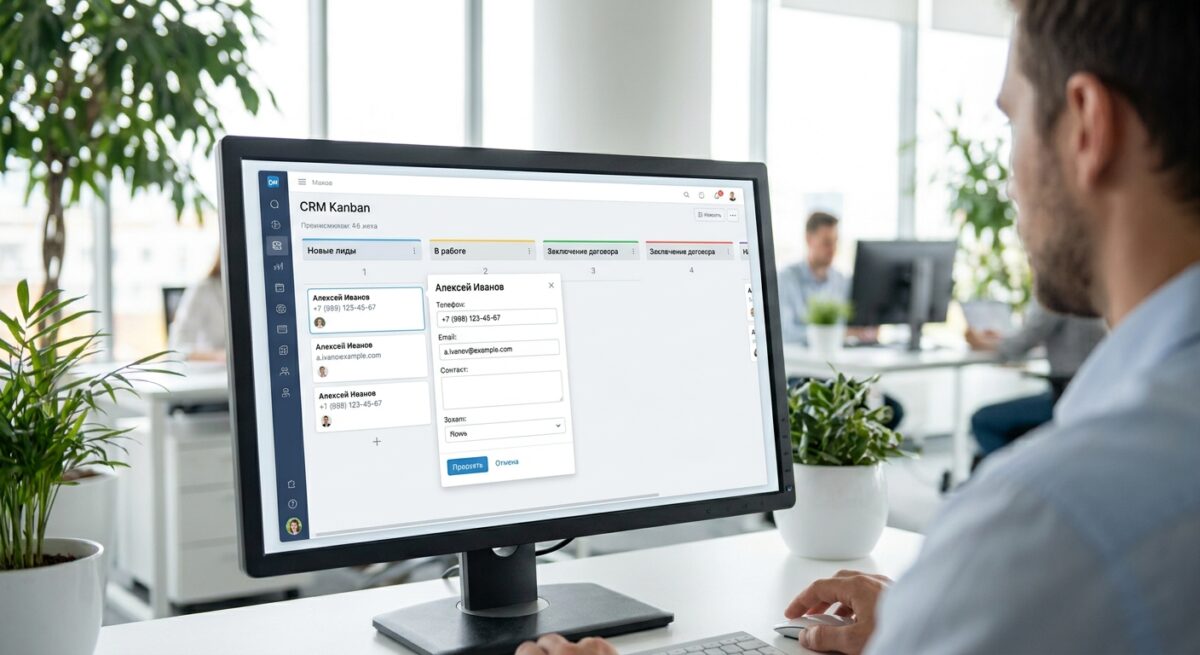 Интерфейс CRM-системы с настроенной маршрутизацией заявок