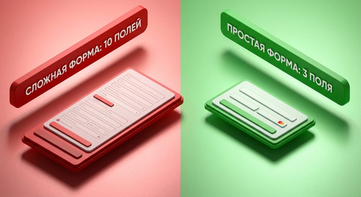 Сравнение сложной и простой формы оформления заказа
