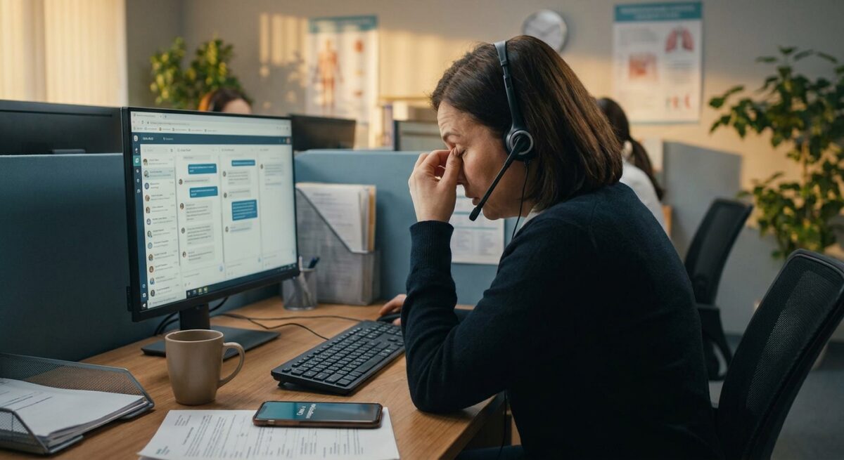 Оператор клиники контролирует работу ИИ в чате
