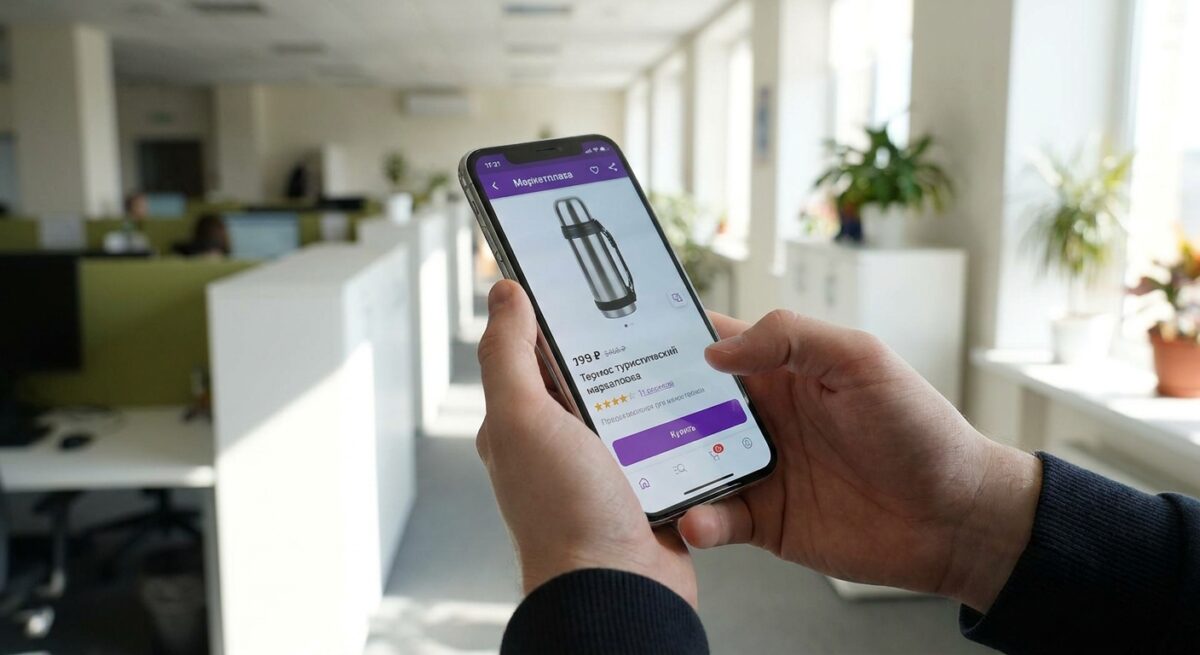 Просмотр готовой карточки товара на смартфоне