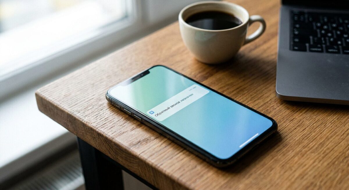 Уведомление об обратном звонке на экране смартфона