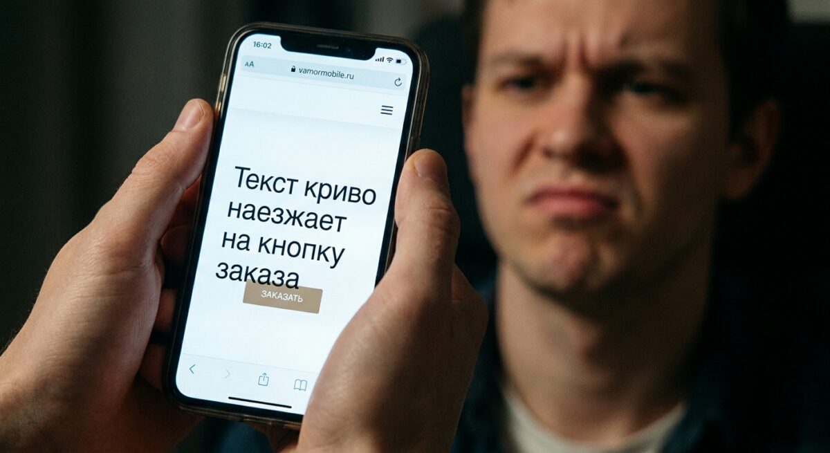 Проблема мобильной адаптации сайта на экране смартфона