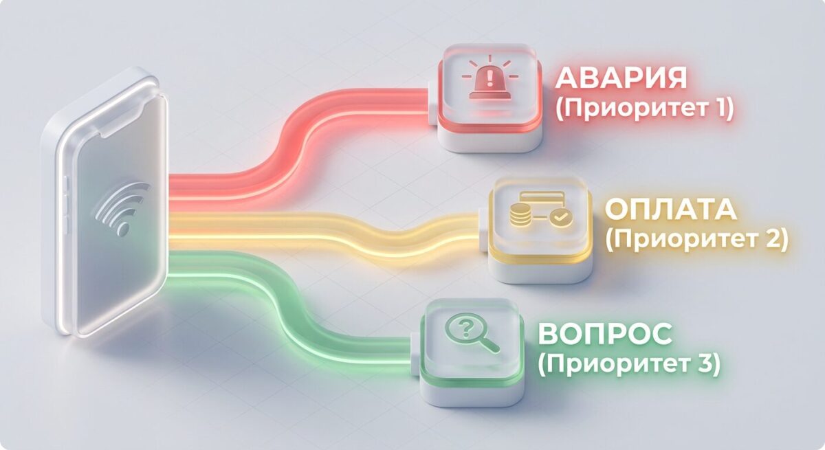 Схема приоритизации сообщений в электронной очереди Telegram