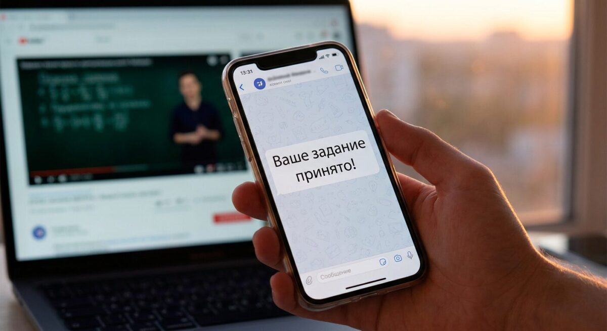 Чат с ИИ-помощником на экране смартфона