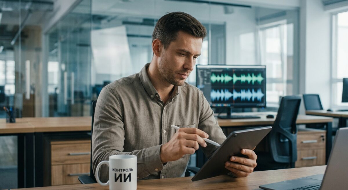 Специалист контролирует качество работы ИИ-бота
