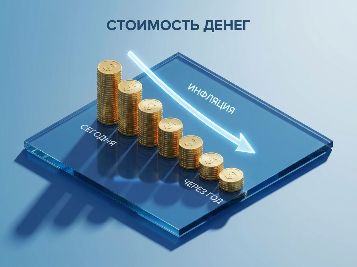 Схема дисконтирования денежных потоков с учетом инфляции и времени