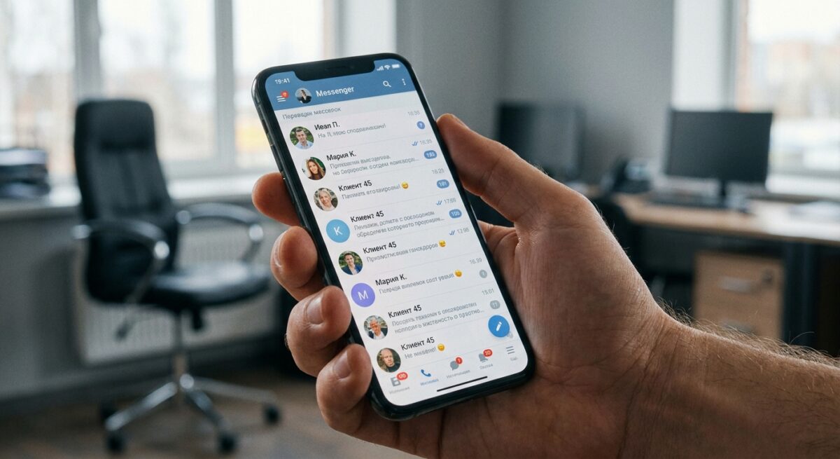 Пропущенные заявки клиентов в мессенджере на смартфоне