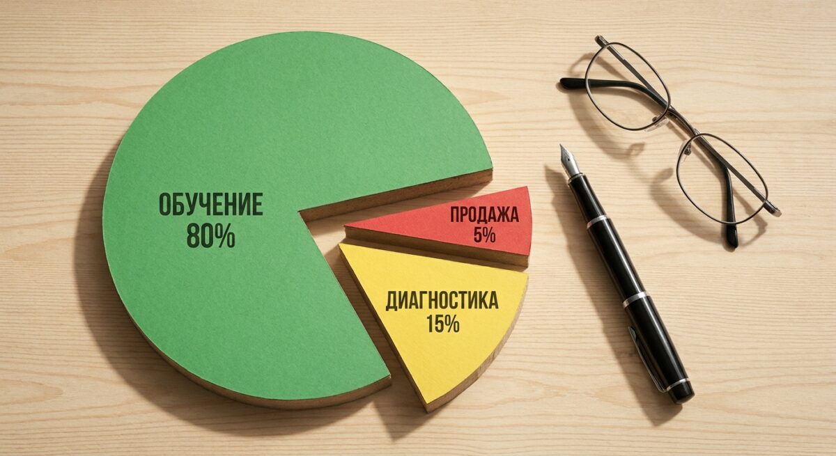 Схема правильного распределения времени на честном пробном уроке